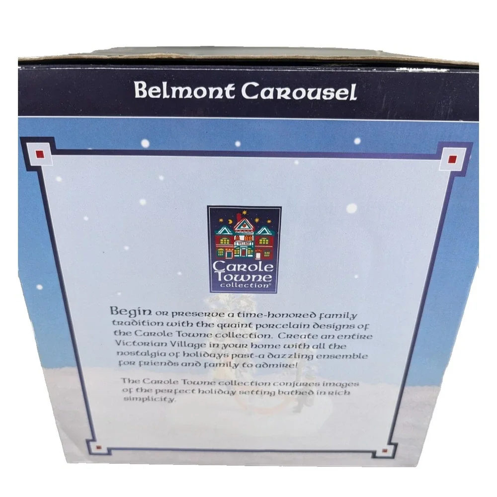 Lemax Carole Towne Belmont Carousel Christmas Village Animated Musical 2004 NIB